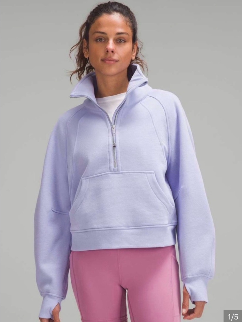 Lululemon Scuba Oversized Funnel Neck Half-Zip *LILAC SMOKE* Size M/L